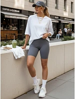 Dámské cyklistické šortky s vysokým pasem modré FashionStreet SY0576 Dámské cyklistické šortky s vysokým pasem modré FashionStreet SY0576