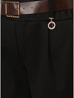 Elegantní dámské šortky s páskem, černé, FashionStreet SY0626 Elegantní dámské šortky s páskem, černé, FashionStreet SY0626