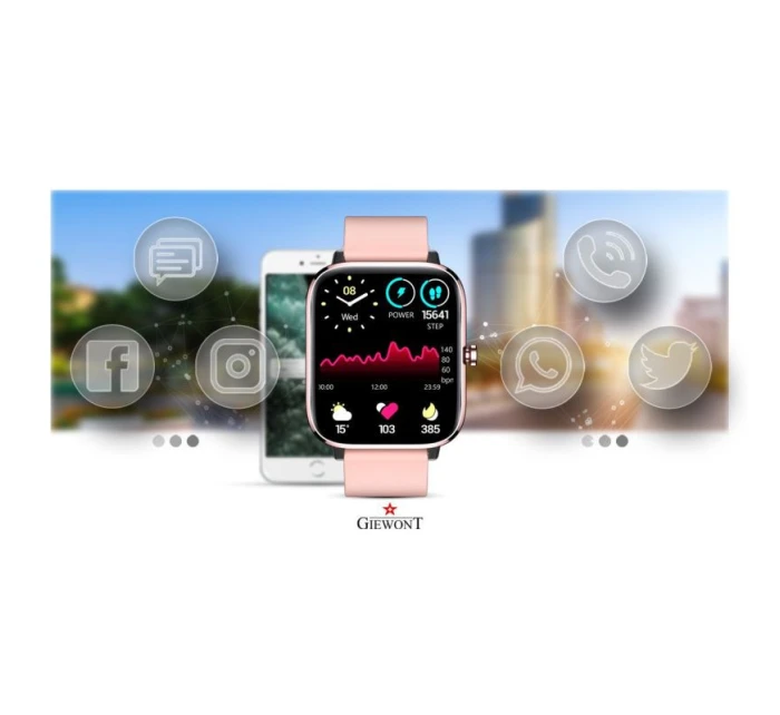 Chytré hodinky Giewont Pink GW230-1 Chytré hodinky Giewont Pink GW230-1
