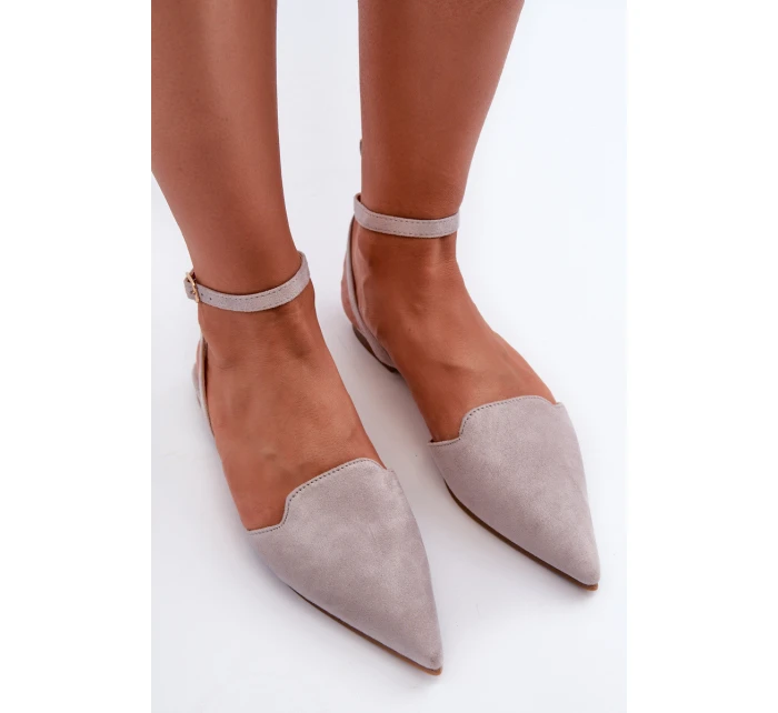 Šedé baleríny z semiše s model 21666742 - Boto Šedé baleríny z semiše s model 21666742 - Boto