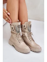 Eko Kožené Boty Workery Se Zateplené D&A Bežové model 21675838 - S.Barski