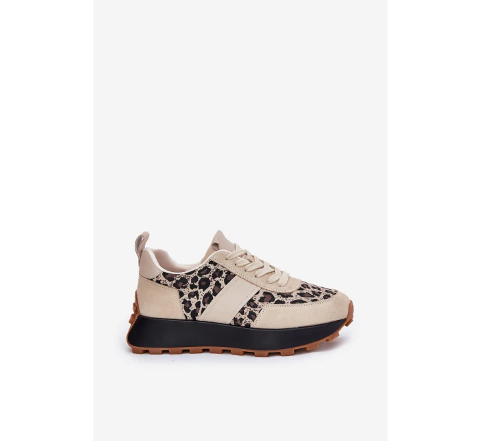Dámské Sneakersy Na Platformě Panther  Béžové model 21691243 - VINCEZA