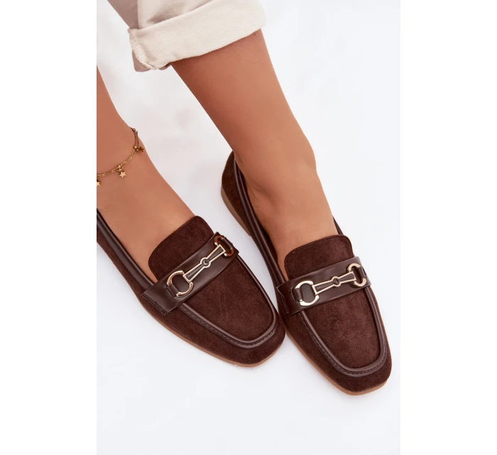 Dámské Mokasíny S Ozdobou Hnědé Palerina Dámské Mokasíny S Ozdobou Hnědé Palerina