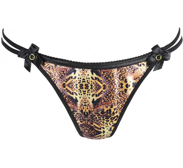 Provázek V-10408 černý/ motiv "pantera" - Axami