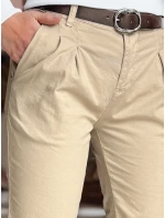 Dámské kalhoty chinos s páskem MODELA tmavě béžové FashionStreet UY2571