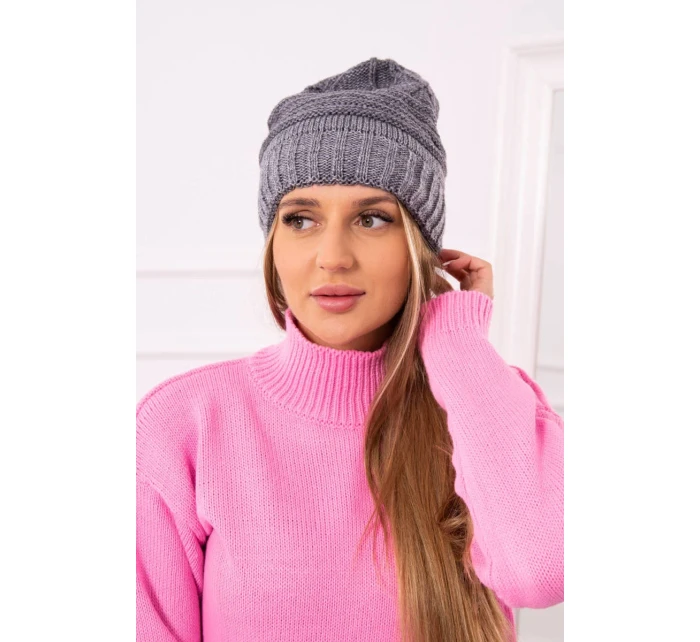 Dámská čepice tmavě šedá model 18751811 - K-Fashion Dámská čepice tmavě šedá model 18751811 - K-Fashion