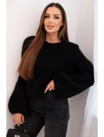 Svetr dámský z mohairu s bufáčovými rukávy malinová Svetr dámský z mohairu s bufáčovými rukávy malinová