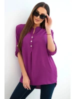 Blůzka s delšími zády tmavě fialová Blůzka s delšími zády tmavě fialová