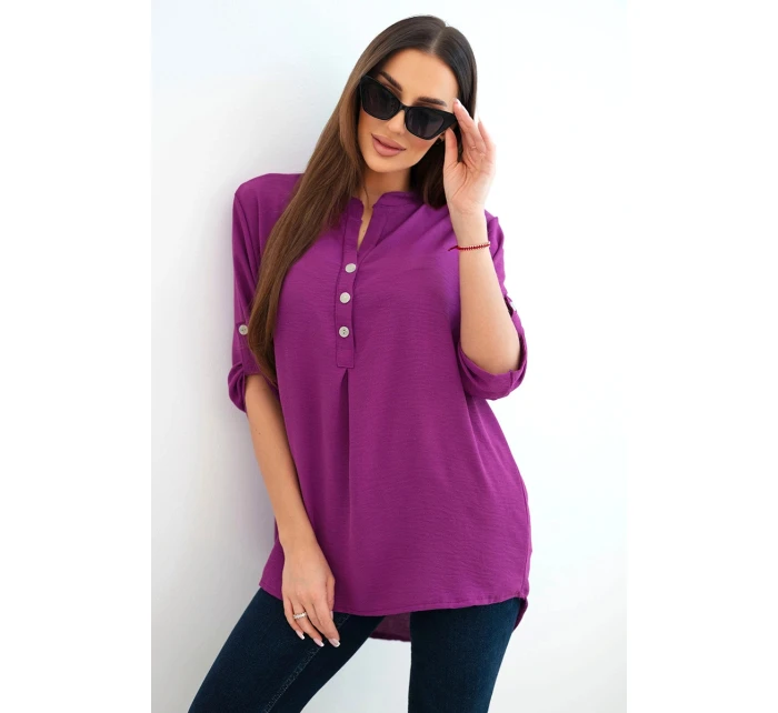 Blůzka s delšími zády tmavě fialová Blůzka s delšími zády tmavě fialová