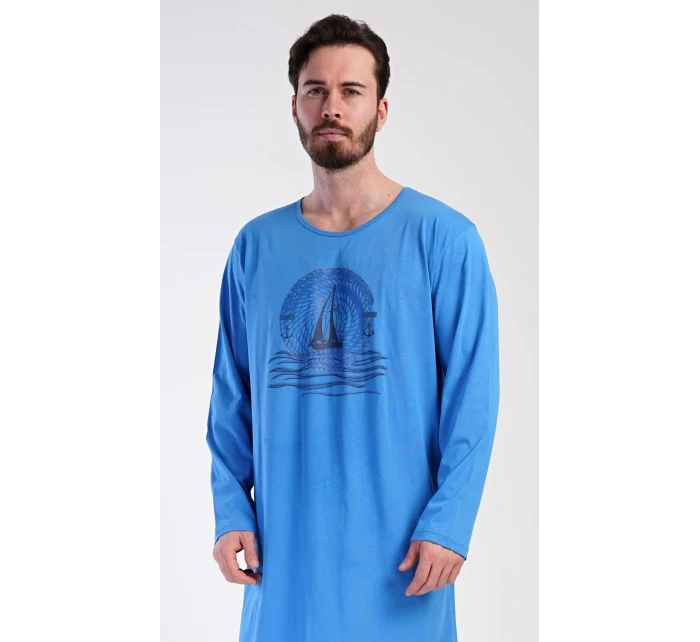 Pánská noční košile s dlouhým rukávem model 21822084 - Vienetta Pánská noční košile s dlouhým rukávem model 21822084 - Vienetta