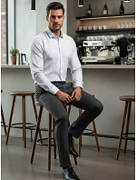 Pánská košile DX2438 bílo-modrá - FashionStreet