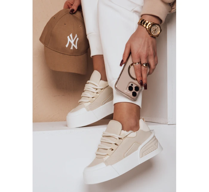 Dámské sportovní tenisky na platformě KICKON beige FashionStreet ZY0648
