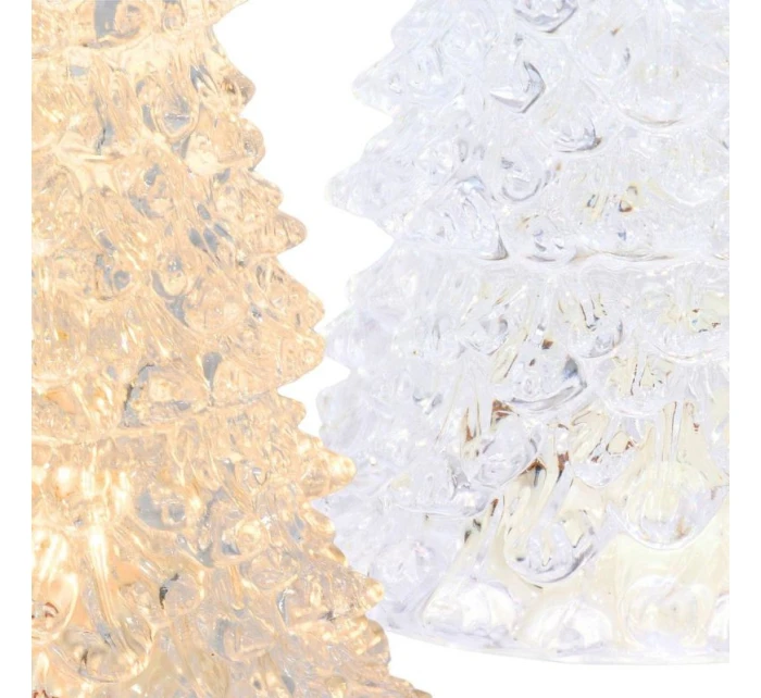 DEKORATIVNÍ VÁNOČNÍ STROMEK TRANSPARENTNÍ LED TEPLÁ BÍLÁ 27CM