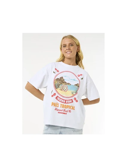 Tričko model 22235057 Heritage Tee, bílé - Rip Curl