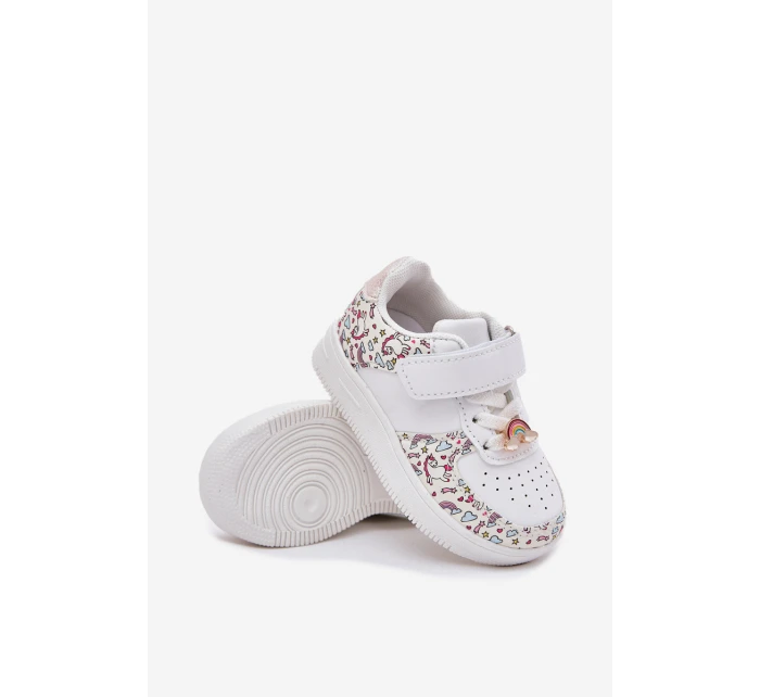 Dětské sneakersy sportovní obuv jednorožci bílé Thalia