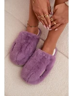 Kožešinové dámské pantofle fialové model 21772478 - Boto Kožešinové dámské pantofle fialové model 21772478 - Boto