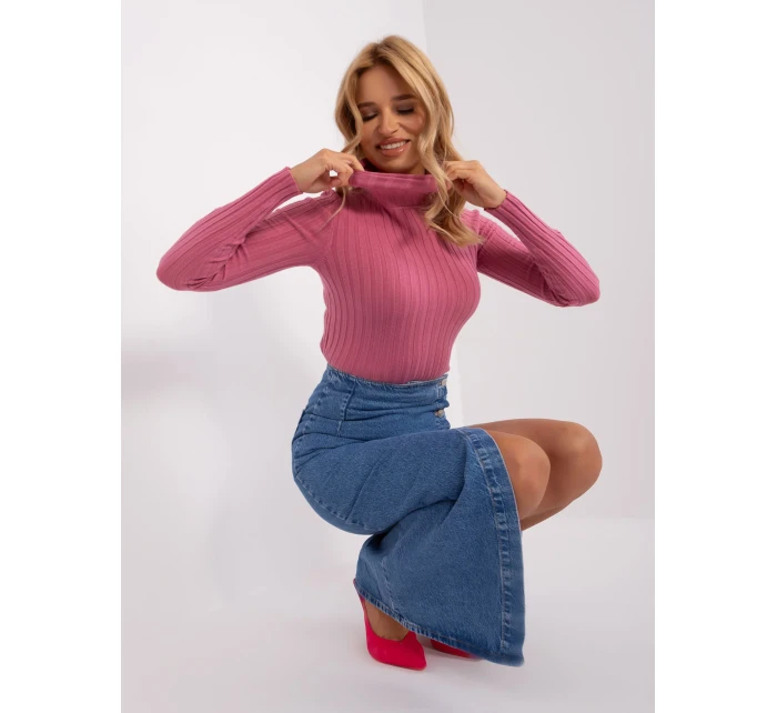 Sweter PM SW model 18900760 ciemny różowy - FPrice Sweter PM SW model 18900760 ciemny różowy - FPrice