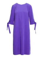 Šaty áčkového střihu s rukávy fialové model 20966065 - STYLOVE