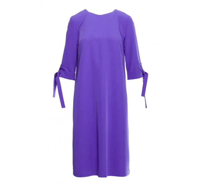 Šaty áčkového střihu s rukávy fialové model 20966065 - STYLOVE