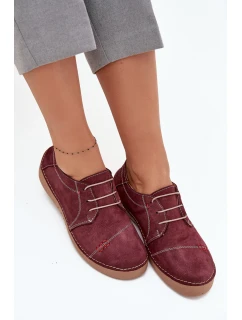 Dámské kožené polobotky s prošitím Artiker – bordó