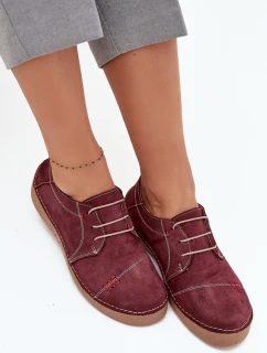 Dámské kožené polobotky s prošitím Artiker – bordó