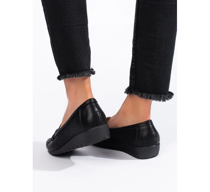 Trendy dámské černé mokasíny bez podpatku Trendy dámské černé mokasíny bez podpatku