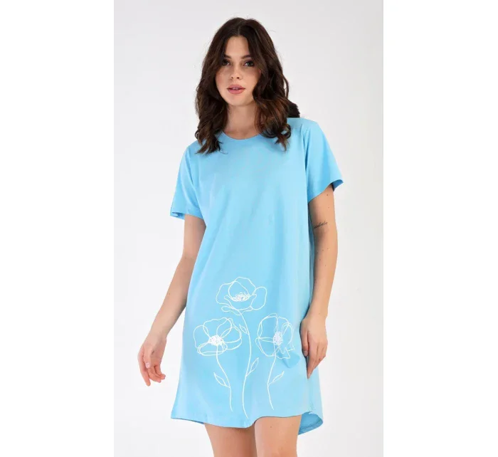 Dámská noční košile s krátkým rukávem model 18728737 - Vienetta Dámská noční košile s krátkým rukávem model 18728737 - Vienetta