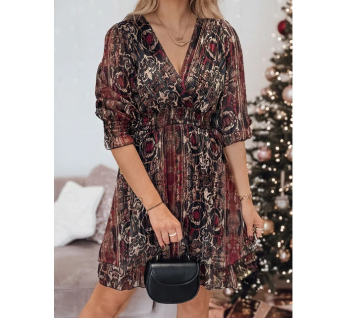 Jedna velikost VELVETIA šaty bordó FashionStreet EY2544