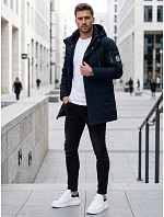 Pánská zimní bunda s odnímatelnou kapucí, tmavě modrá, FashionStreet TX5106 Pánská zimní bunda s odnímatelnou kapucí, tmavě modrá, FashionStreet TX5106