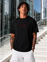 Pánské bavlněné tričko oversize s potiskem černé FashionStreet NX4001R Pánské bavlněné tričko oversize s potiskem černé FashionStreet NX4001R