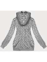 Šedá sportovní mikina s kapucí a se vzorem model 21310460 - 6&8 Fashion