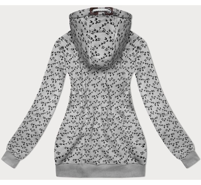 Šedá sportovní mikina s kapucí a se vzorem model 21310460 - 6&8 Fashion