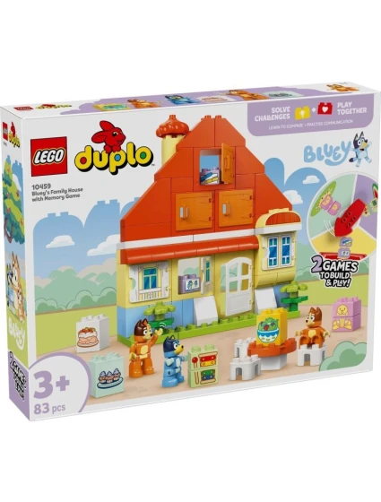 LEGO DUPLO Bluey 10459 Modrý rodinný dům s paměťovou hrou (VÝPRODEJ)