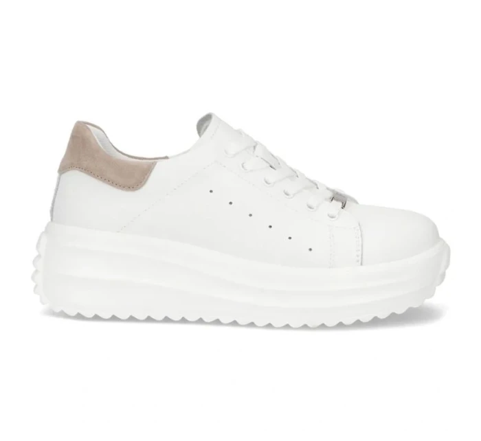 Dámské kožené polobotky na platformě bílé model 21960298 - FILIPPO Dámské kožené polobotky na platformě bílé model 21960298 - FILIPPO