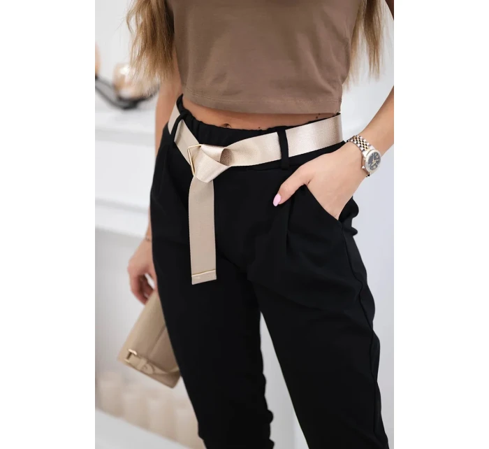 Kalhoty Puntor s páskem černý