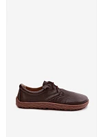 Kožené dámské polobotky Barefoot model 22074657 Čokoládové - Zazoo
