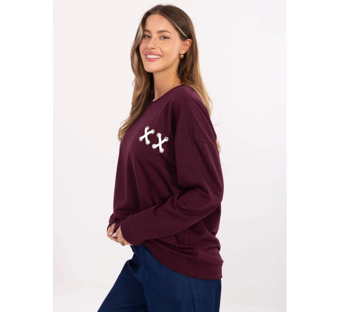 Bluza RV BL model 21480329 bordowy - FPrice Bluza RV BL model 21480329 bordowy - FPrice