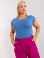 Tmavě modré dámské triko plus size BASIC FEEL GOOD