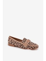 Dámské mokasíny/loafersy s panteřím vzorem Evelora – béžové Dámské mokasíny/loafersy s panteřím vzorem Evelora – béžové