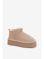 Dámské sněhule z přírodního semiše Mairene – béžové