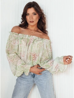 Dámská pruhovaná halenka zelená Dstreet model 21972930 - FashionStreet