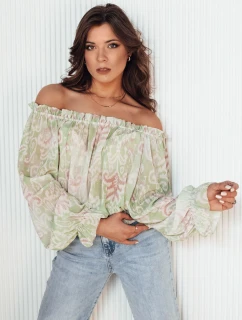 Dámská pruhovaná halenka zelená Dstreet model 21972930 - FashionStreet