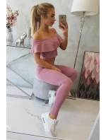 Sada s volánkem tmavě růžová