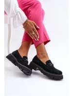 Masivní dámské boty z semiše černé model 21655412 - VINCEZA