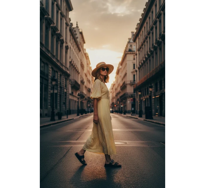 Dámské pantofle se zlatým sponou Černé Fiorisse