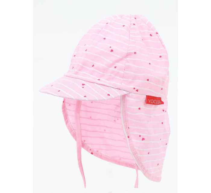 Yoclub Dívčí letní klobouk s ochranou krku CLE-0119G-A100 Pink