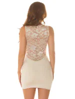 Dámské sexy mini šaty 0000STYLE7 Světle béžová - KouCla Dámské sexy mini šaty 0000STYLE7 Světle béžová - KouCla