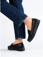 Praktické mokasíny dámské černé platforma Praktické mokasíny dámské černé platforma