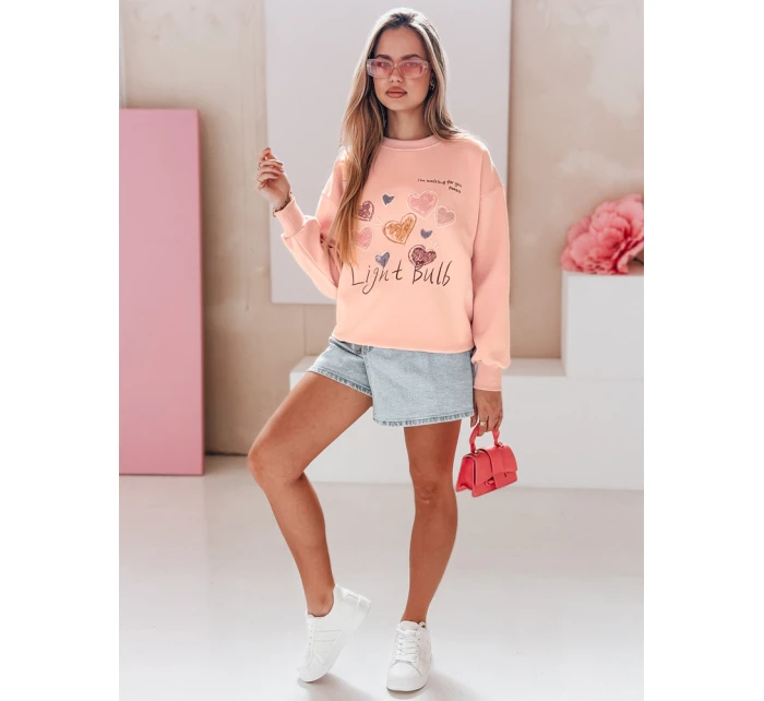 Dámská oversize mikina se srdíčky PINKNOTE pink FashionStreet BY1500