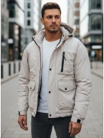 Pánská zimní bunda s kapucí světle béžová FashionStreet TX5109
